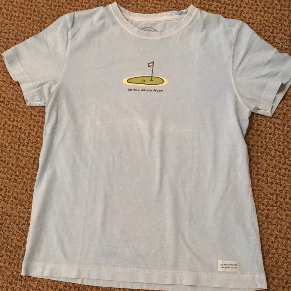 Life is Good Blue Short Sleeve Top